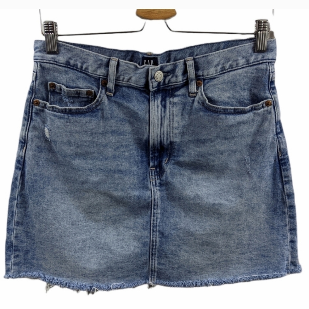 Gap Denim 5 Pocket High Rise Mini Skirt Sz 8